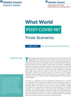 What World POST-COVID-19? Three Scenarios - Atlantic Council