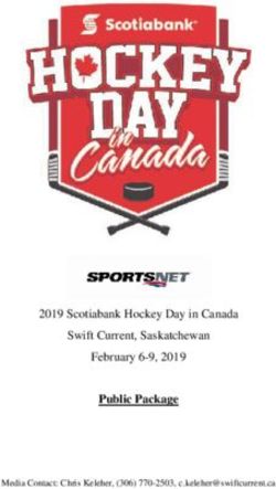 Public Package 2019 Scotiabank Hockey Day in Canada Swift Current, Saskatchewan February 6-9, 2019 - City of Swift Current