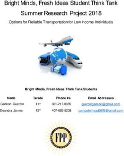 Bright Minds, Fresh Ideas Student Think Tank Summer Research Project 2018