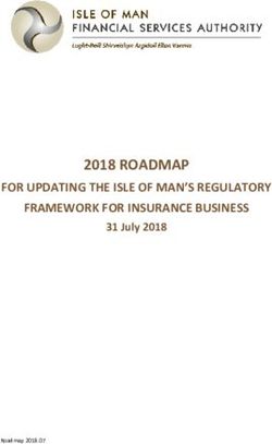 2018 ROADMAP FOR UPDATING THE ISLE OF MAN'S REGULATORY FRAMEWORK FOR INSURANCE BUSINESS - Isle of Man Financial Services Authority