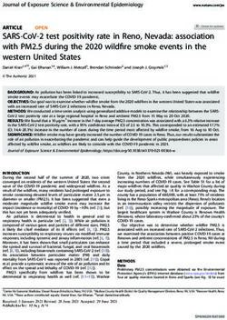 SARS-COV-2 TEST POSITIVITY RATE IN RENO, NEVADA: ASSOCIATION WITH PM2.5 DURING THE 2020 WILDFIRE SMOKE EVENTS IN THE WESTERN UNITED STATES - NATURE