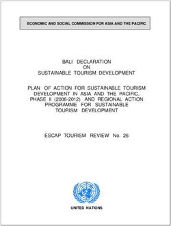 BALI DECLARATION ON SUSTAINABLE TOURISM DEVELOPMENT PLAN OF ACTION FOR SUSTAINABLE TOURISM DEVELOPMENT IN ASIA AND THE PACIFIC, PHASE II ...