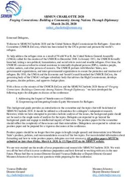 SRMUN CHARLOTTE 2020 March 26-28, 2020 - Forging Connections: Building a Community Among Nations Through Diplomacy - UNHCR BGG FINAL