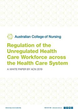 Regulation of the Unregulated Health Care Workforce across the Health Care System - A WHITE PAPER BY ACN 2019