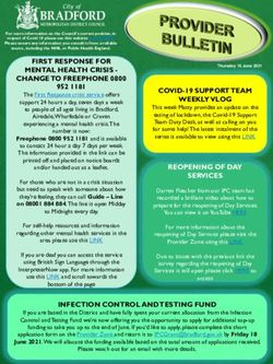 FIRST RESPONSE FOR MENTAL HEALTH CRISIS - CHANGE TO FREEPHONE 0800 - Bradford ...