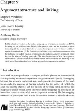 Argument structure and linking - Stephen Wechsler The University of Texas Jean-Pierre Koenig - German linguistics ...