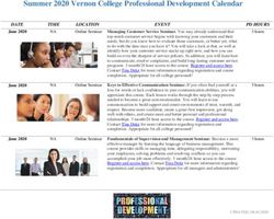 Summer 2020 Vernon College Professional Development Calendar - Vernon ...