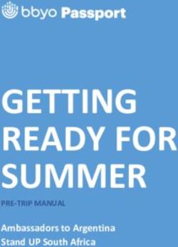 GETTING READY FOR SUMMER - Ambassadors to Argentina Stand UP South Africa PRE-TRIP MANUAL - BBYO Passport