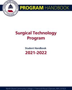 PROGRAM HANDBOOK Surgical Technology Program 2021-2022 - Student Handbook - North Shore Community College