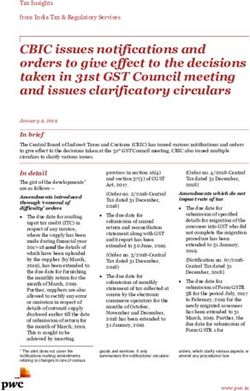 CBIC ISSUES NOTIFICATIONS AND ORDERS TO GIVE EFFECT TO THE DECISIONS TAKEN IN 31ST GST COUNCIL MEETING AND ISSUES CLARIFICATORY CIRCULARS - PWC INDIA