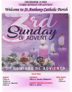 Welcome to St Anthony Catholic Parish - DECEMBER 13 2020 THIRD SUNDAY OF ADVENT - cloudfront.net