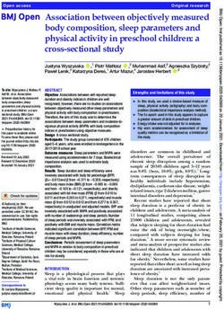 Association between objectively measured body composition, sleep parameters and physical activity in preschool children: a cross-sectional study ...