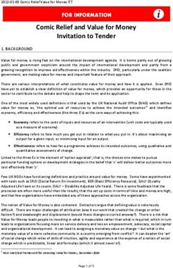 Comic Relief and Value for Money Invitation to Tender