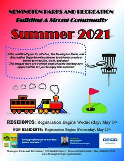 RESIDENTS: Registration Begins Wednesday, May 5th - Town of Newington, CT