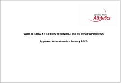 WORLD PARA ATHLETICS TECHNICAL RULES REVIEW PROCESS - Approved Amendments - January 2020 - International Paralympic Committee