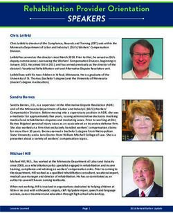 SPEAKERS Rehabilitation Provider Orientation
