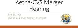 Aetna-CVS Merger Hearing - JUNE 19, 2018 CALIFORNIA DEPARTMENT OF INSURANCE
