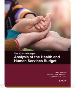 Analysis of the Health and Human Services Budget - The 2018-19 Budget: MAC TAYLOR LEGISLATIVE ANALYST FEBRUARY 16, 2018
