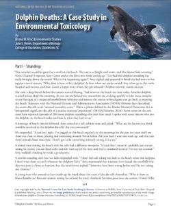 Dolphin Deaths: A Case Study in Environmental Toxicology