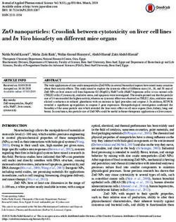 ZNO NANOPARTICLES: CROSSLINK BETWEEN CYTOTOXICITY ON LIVER CELL LINES AND IN VIVO BIOSAFETY ON DIFFERENT MICE ORGANS - JOURNAL OF APPLIED ...