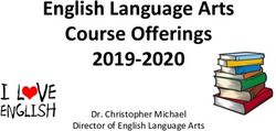 English Language Arts Course Offerings 2019-2020 - Dr. Christopher Michael Director of English Language Arts
