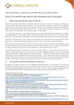 UPDATE ON PROTECTING HEALTH AND INFORMING RISK ASSESSMENT - Cordell Health