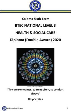BTEC NATIONAL LEVEL 3 HEALTH & SOCIAL CARE - Diploma (Double Award) 2020 Coloma Sixth Form