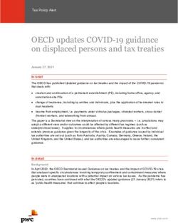 OECD UPDATES COVID-19 GUIDANCE ON DISPLACED PERSONS AND TAX TREATIES - PWC