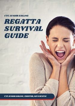 REGATTA SURVIVAL GUIDE - CYC JUNIOR SAILING - CYC JUNIOR SAILING , CHESTER, NOVA SCOTIA - Chester Yacht Club