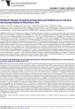 Kirtland's Warbler breeding productivity and habitat use in red pine-dominated habitat in Wisconsin, USA