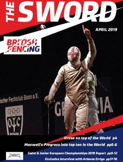SWORD APRIL 2019 - Kruse on top of the World p4 Maxwell's Progress into top ten in the World pp5-6 - British Fencing