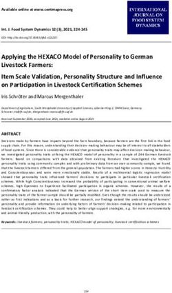 Applying the HEXACO Model of Personality to German Livestock Farmers: Item Scale Validation, Personality Structure and Influence on Participation ...