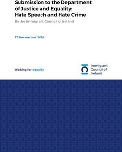 Submission to the Department of Justice and Equality: Hate Speech and Hate Crime - By the Immigrant Council of Ireland 13 December 2019