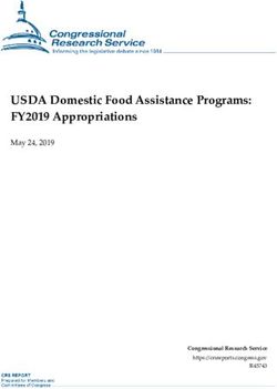 USDA Domestic Food Assistance Programs: FY2019 Appropriations - May 24, 2019