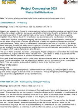 Project Compassion 2021 - Weekly Staff Reflections - Caritas Australia
