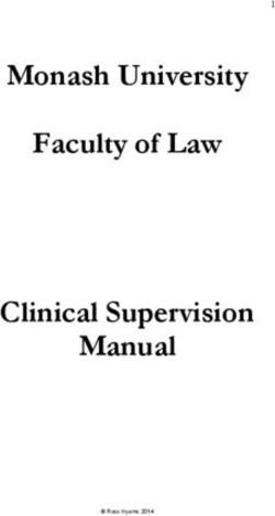 Monash University Faculty of Law Clinical Supervision Manual