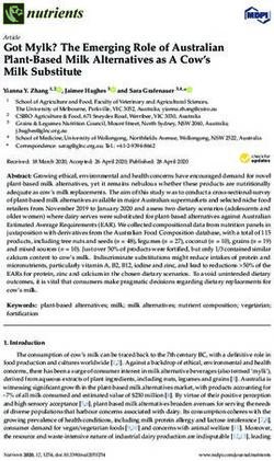 Got Mylk? The Emerging Role of Australian Plant-Based Milk Alternatives as A Cow's Milk Substitute - MDPI