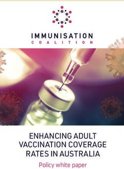 ENHANCING ADULT VACCINATION COVERAGE RATES IN AUSTRALIA - Policy white paper