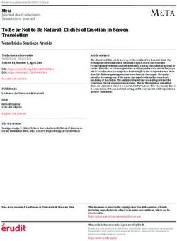 To Be or Not to Be Natural: Clichés of Emotion in Screen Translation