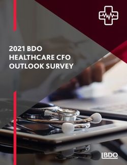 2021 BDO HEALTHCARE CFO OUTLOOK SURVEY - BDO USA
