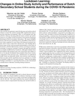 LOCKDOWN LEARNING: CHANGES IN ONLINE STUDY ACTIVITY AND PERFORMANCE OF DUTCH SECONDARY SCHOOL STUDENTS DURING THE COVID-19 PANDEMIC - PSYARXIV ...
