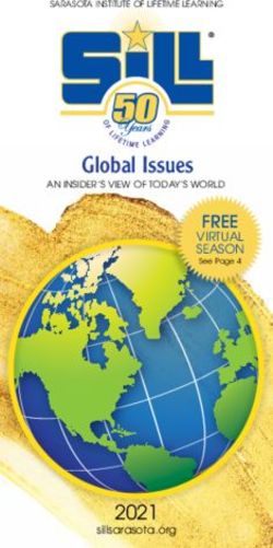 Global Issues FREE VIRTUAL SEASON See Page 4 - Sarasota Institute of Lifetime Learning