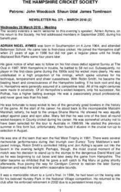 THE HAMPSHIRE CRICKET SOCIETY - Patrons: John Woodcock Shaun Udal James Tomlinson