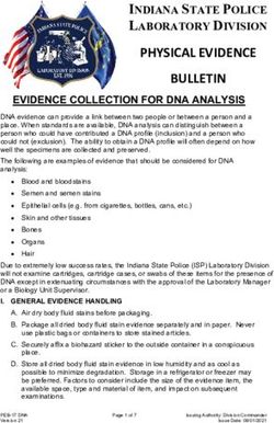 PHYSICAL EVIDENCE BULLETIN - INDIANA STATE POLICE LABORATORY DIVISION
