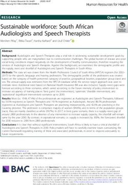Sustainable workforce: South African Audiologists and Speech Therapists - Human ...