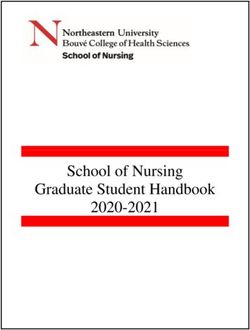School of Nursing Graduate Student Handbook 2020-2021