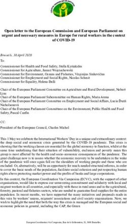 Open letter to the European Commission and European Parliament on urgent and necessary measures in Europe for rural workers in the context of COVID-19