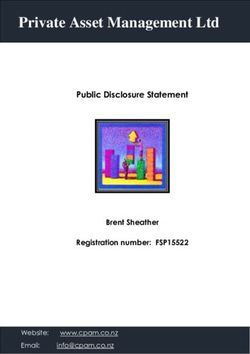 Private Asset Management Ltd - Public Disclosure Statement - Brent Sheather Registration number: FSP15522