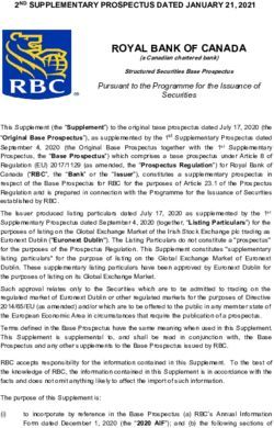 ROYAL BANK OF CANADA 2ND SUPPLEMENTARY PROSPECTUS DATED JANUARY 21, 2021 - ROYAL ...