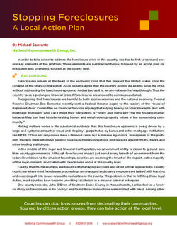 Stopping Foreclosures - A Local Action Plan